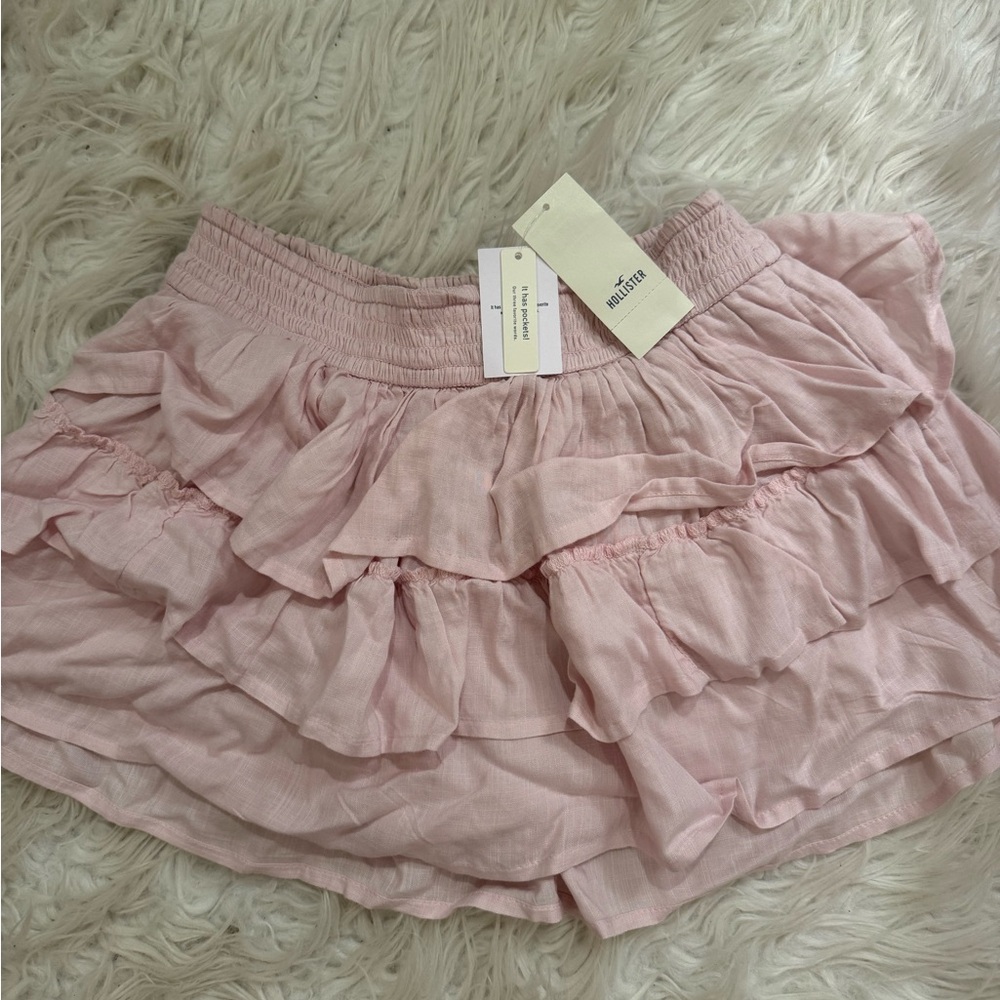 Hollister Light Pink Ruffled Mini Skirt NWT
